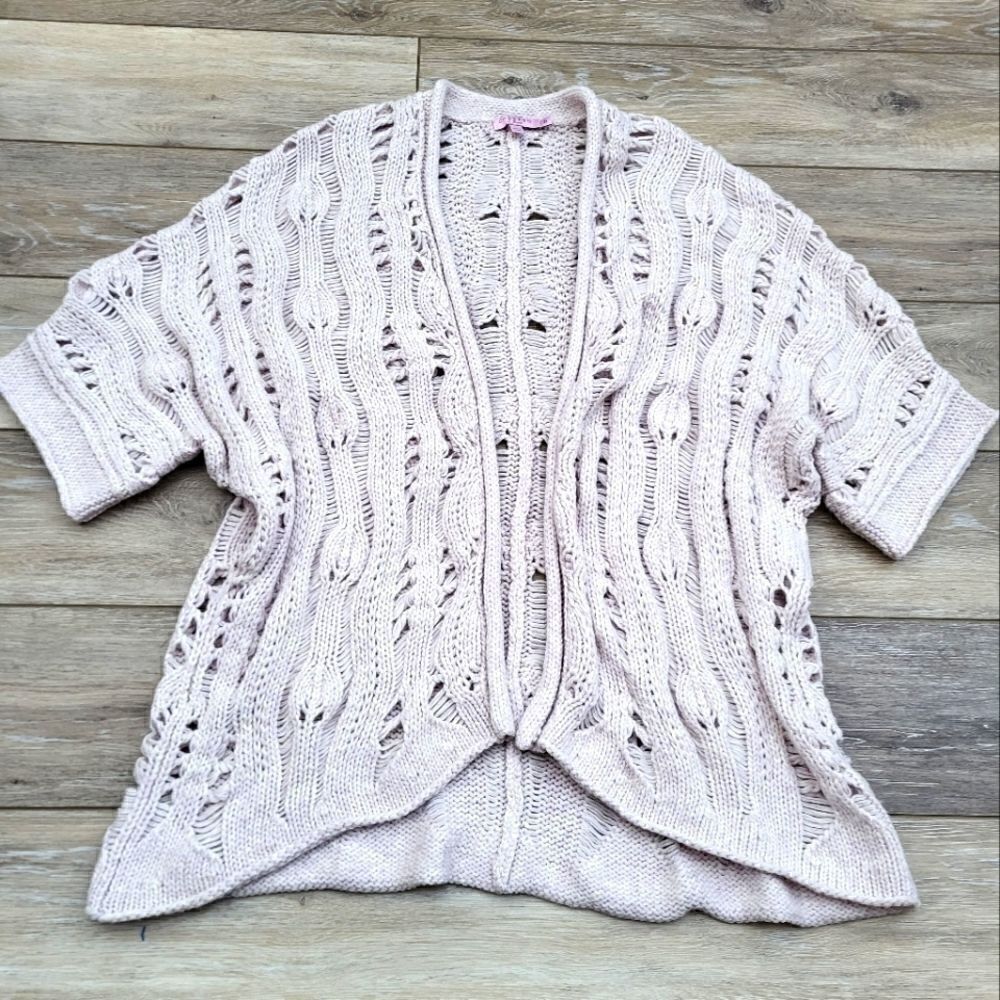 Calypso St. Barth Chic Knit Cardigan short sleeve alpaca wool blend